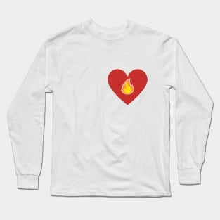 Fire Heart - Red and Orange Long Sleeve T-Shirt